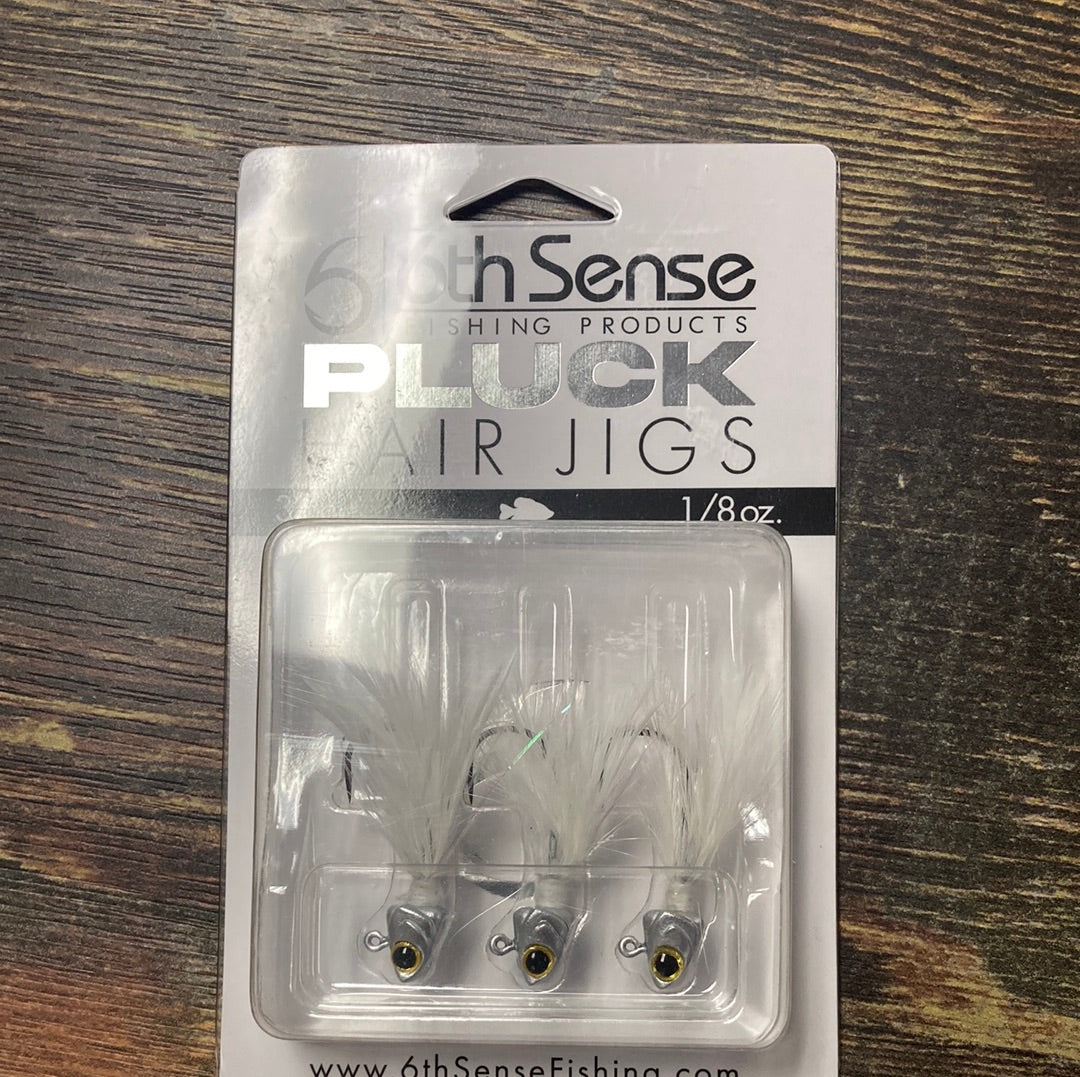 6th Sense Pluck Hair Jigs 1/8 oz. Ice Minnow