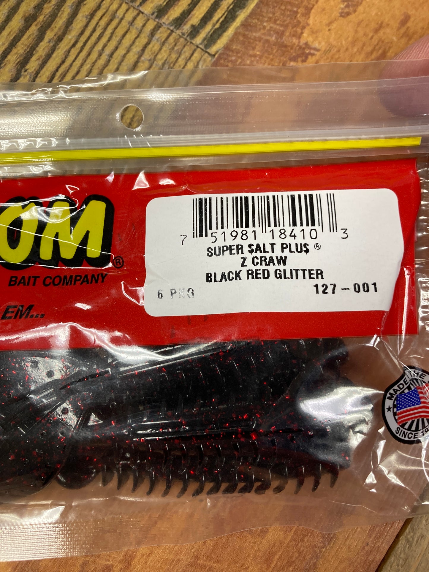 Zoom Z Craw - Black Red Glitter