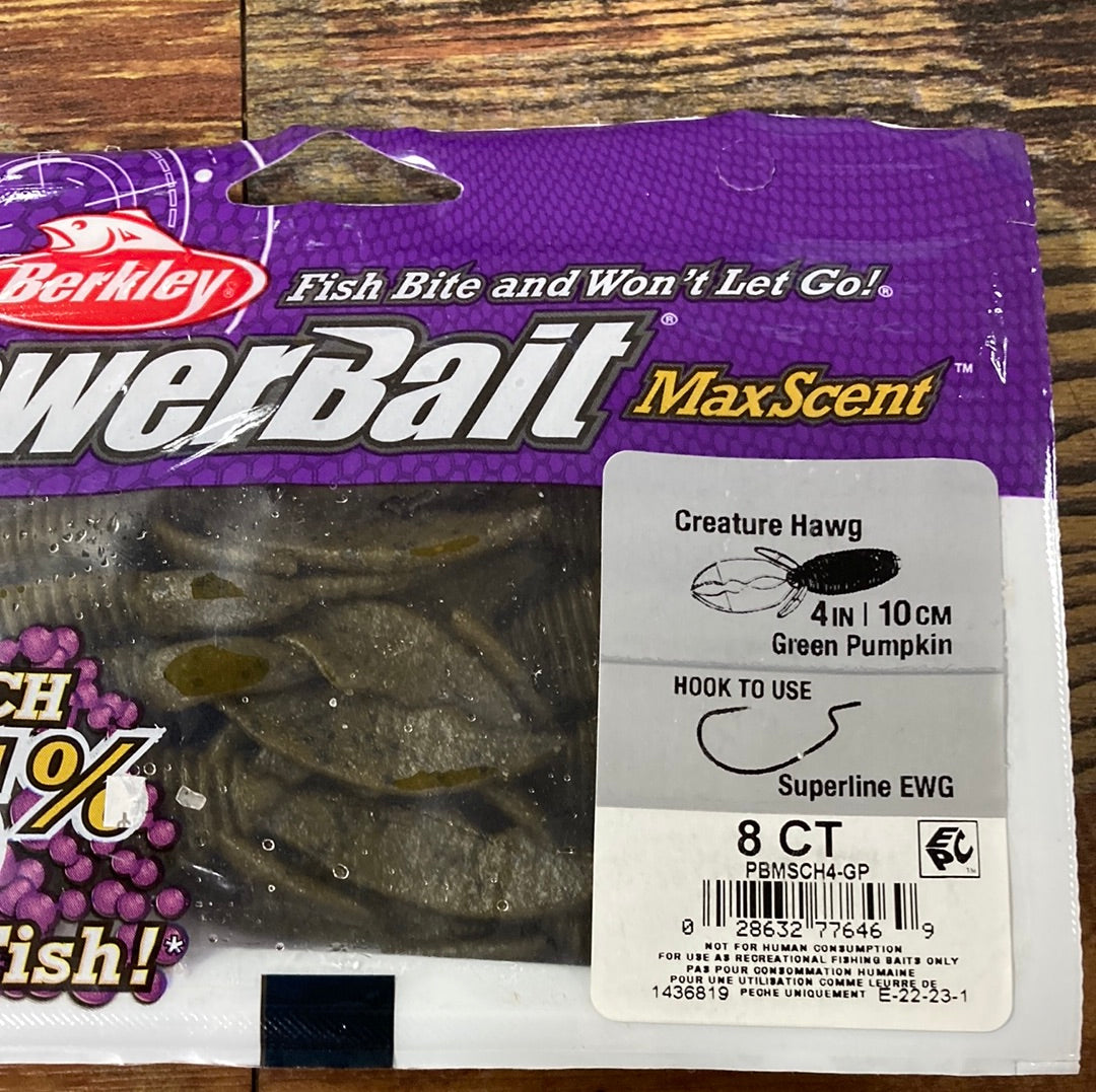 Berkley Creature Hawg 4” Green Pumpkin