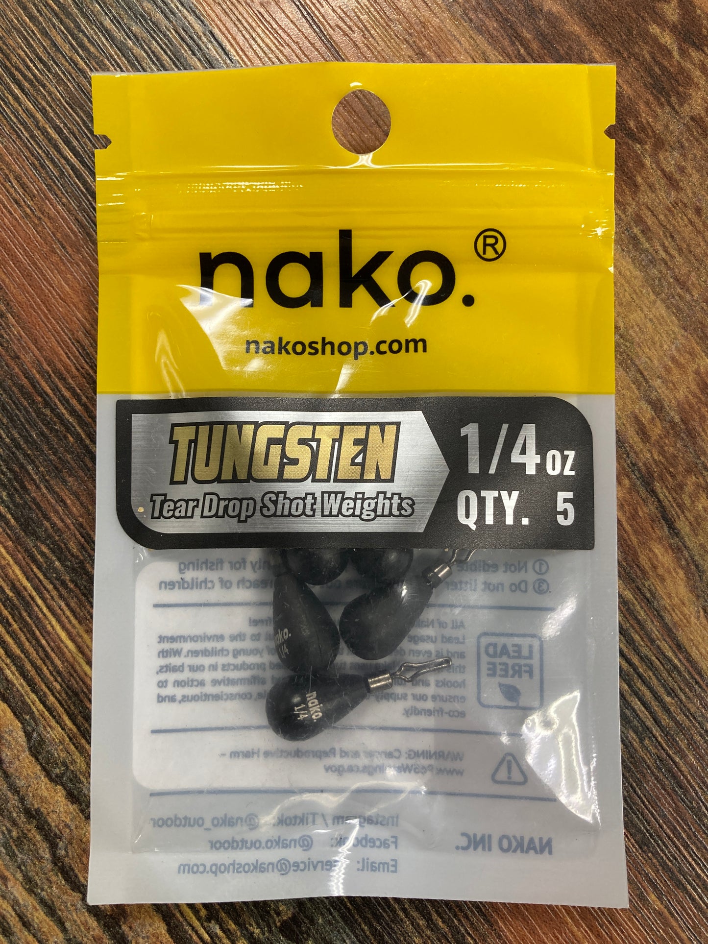 Nako Tungsten Tear Drop Shot 1/4 oz.