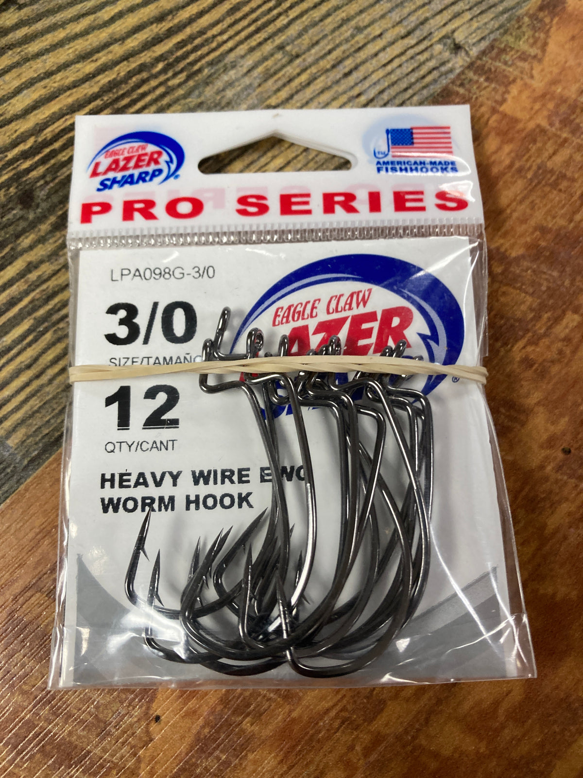 EC Lazer VS HW EWG Worm Hook 3/0 Platnium Black 12 pk