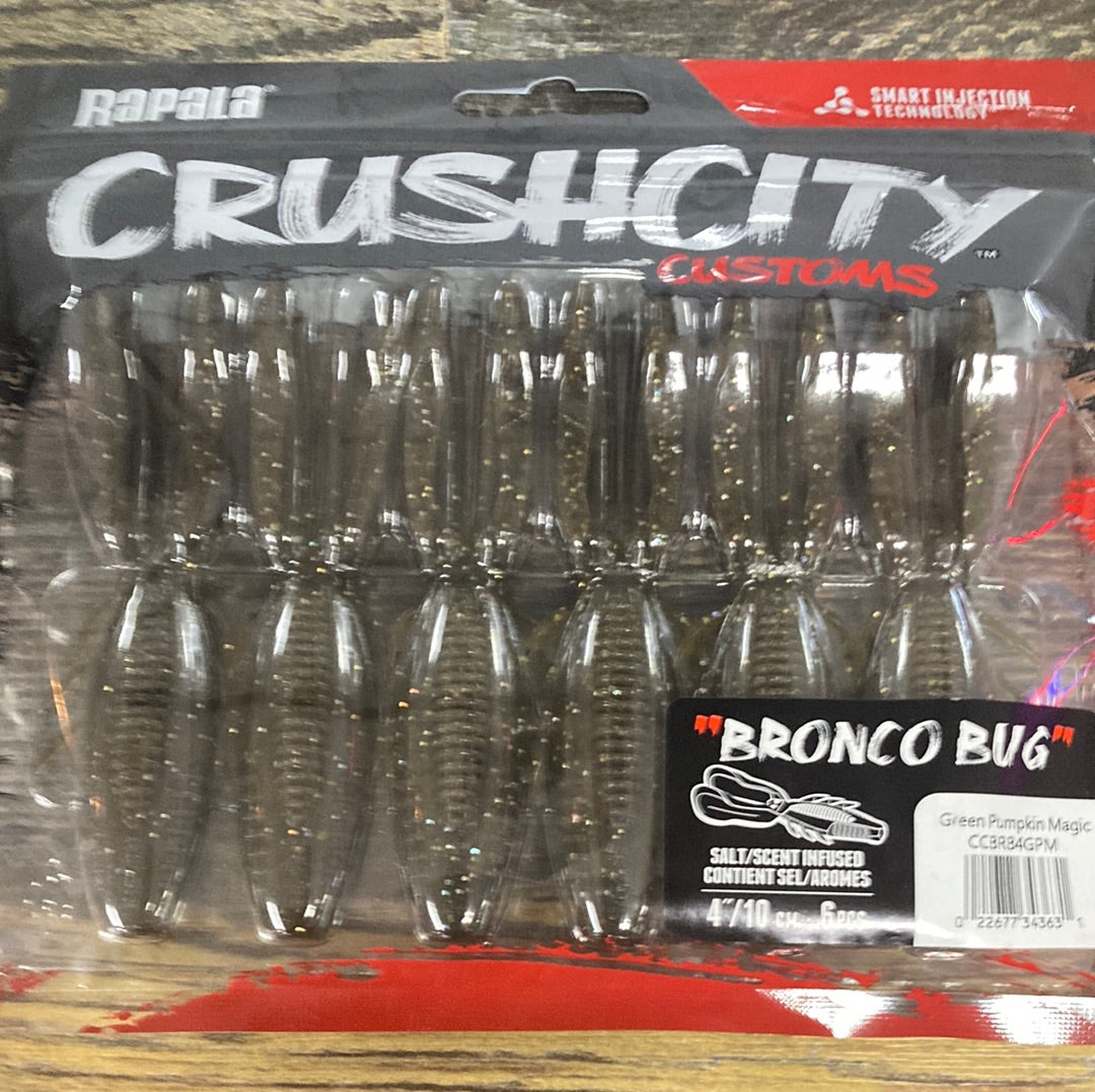 Rapala Crush City Bonco 4' Green Pumpkin Magic