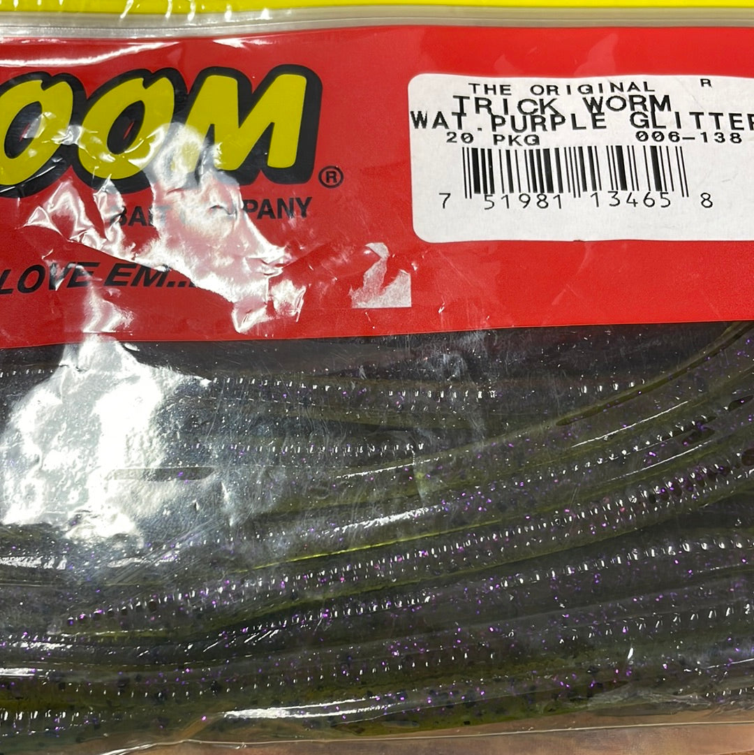 Zoom Trick Worm - Watermelon Purple Glitter