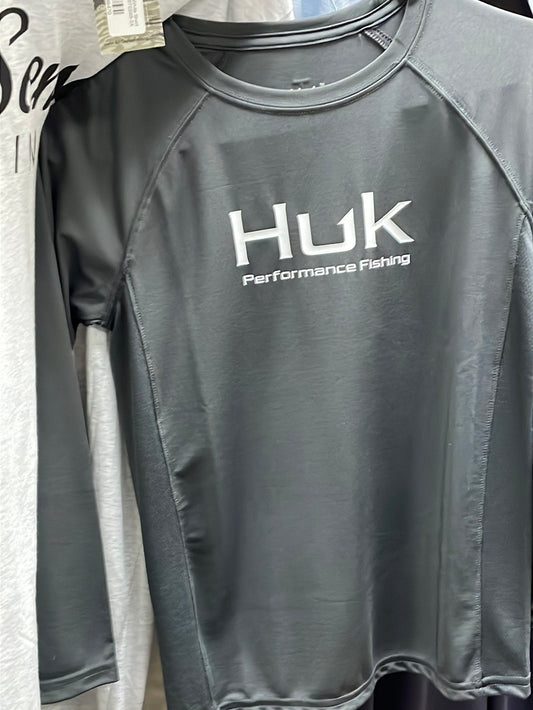 HUK LS Juvenile Gray Shirt