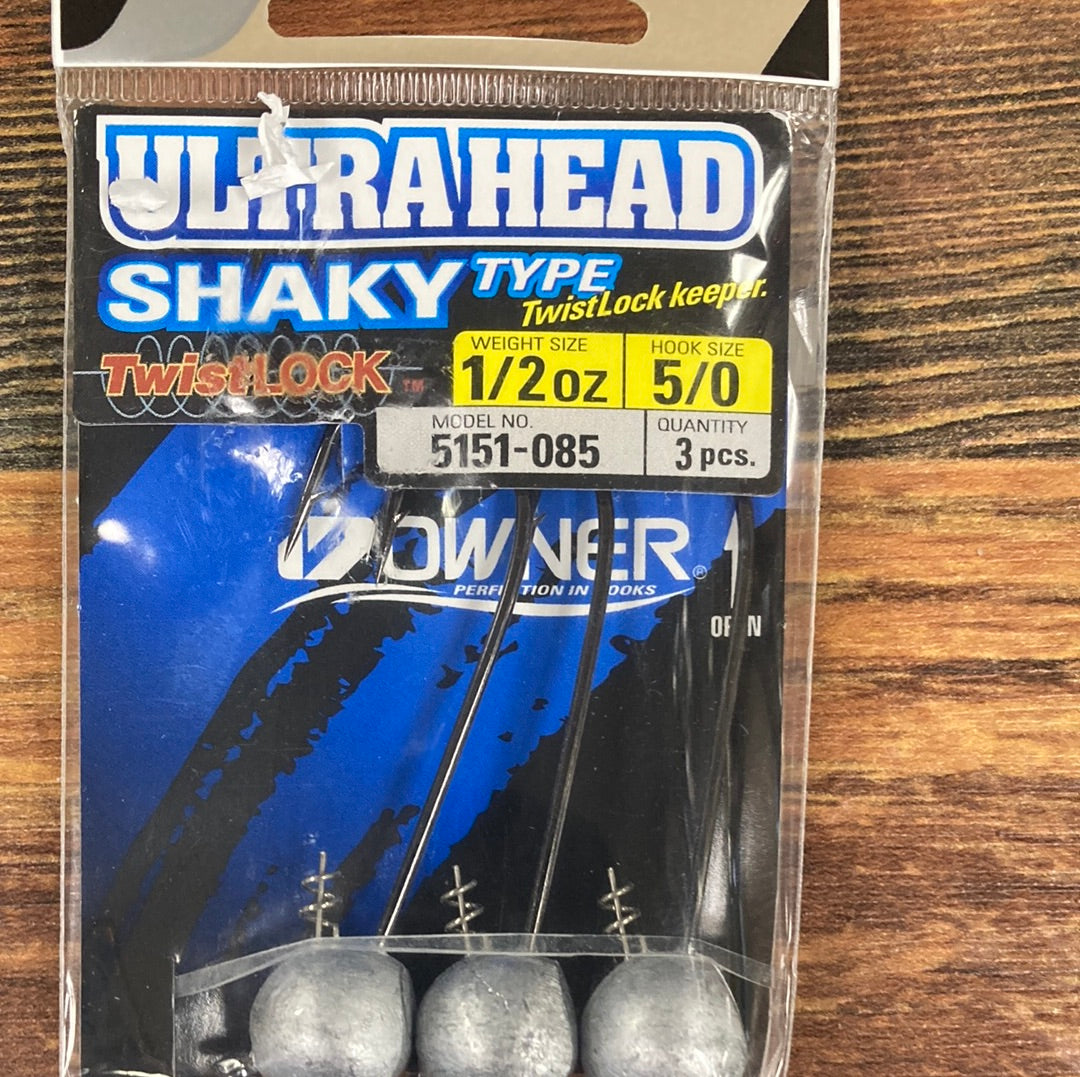 Owner Ultra Shaky JIg Head 1/2 oz. 5/0 Raw