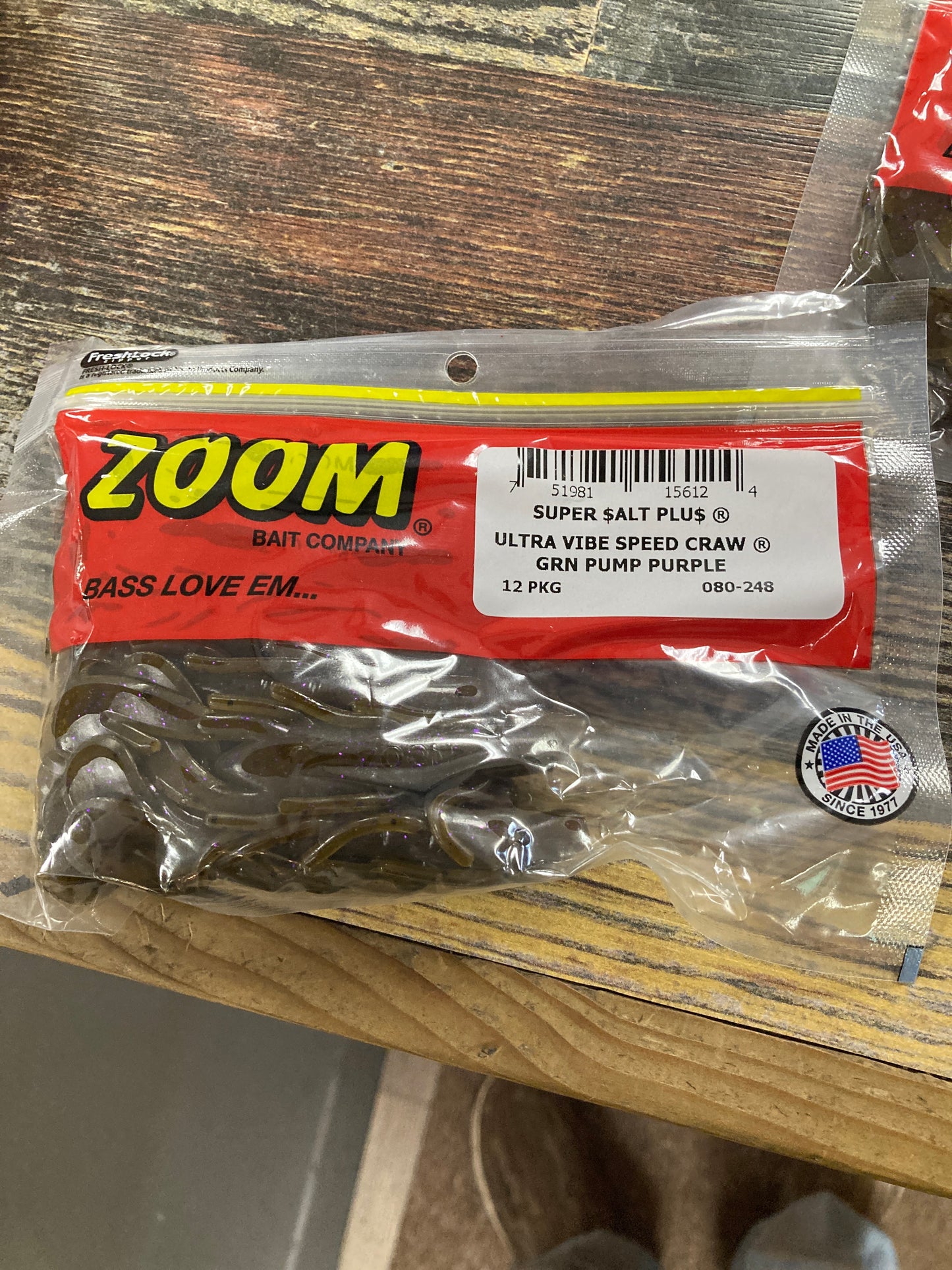 Zoom U-V Speed Craw - Green Pumpkin Purple