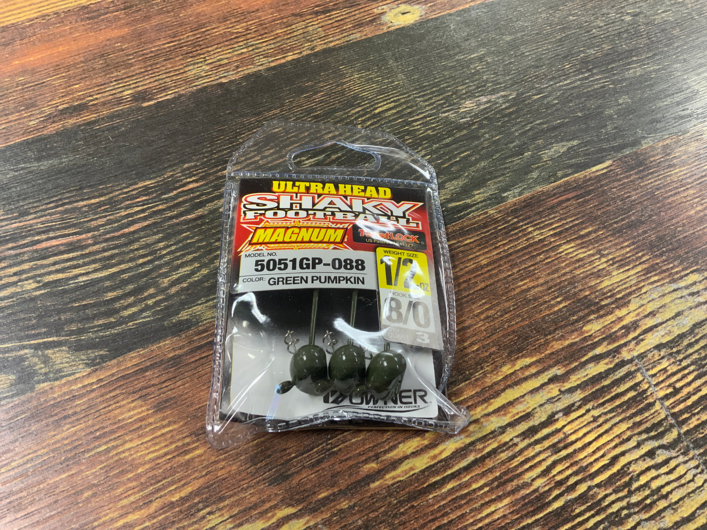 Owner Mag Shaky Football Jig 1/2 oz. 8/0 Green Pumpkin