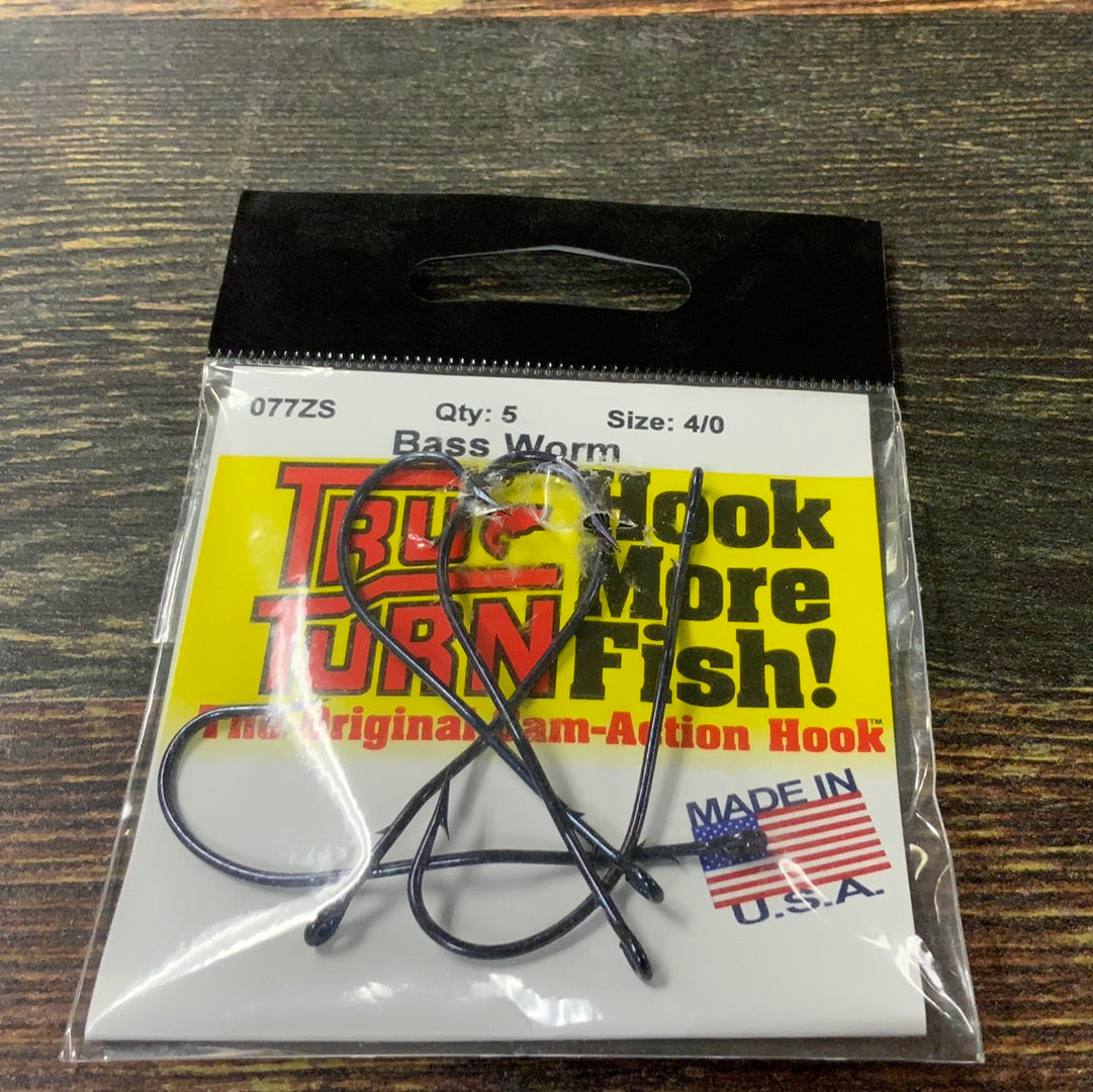 True Turn Bass Worm Hook 4/0