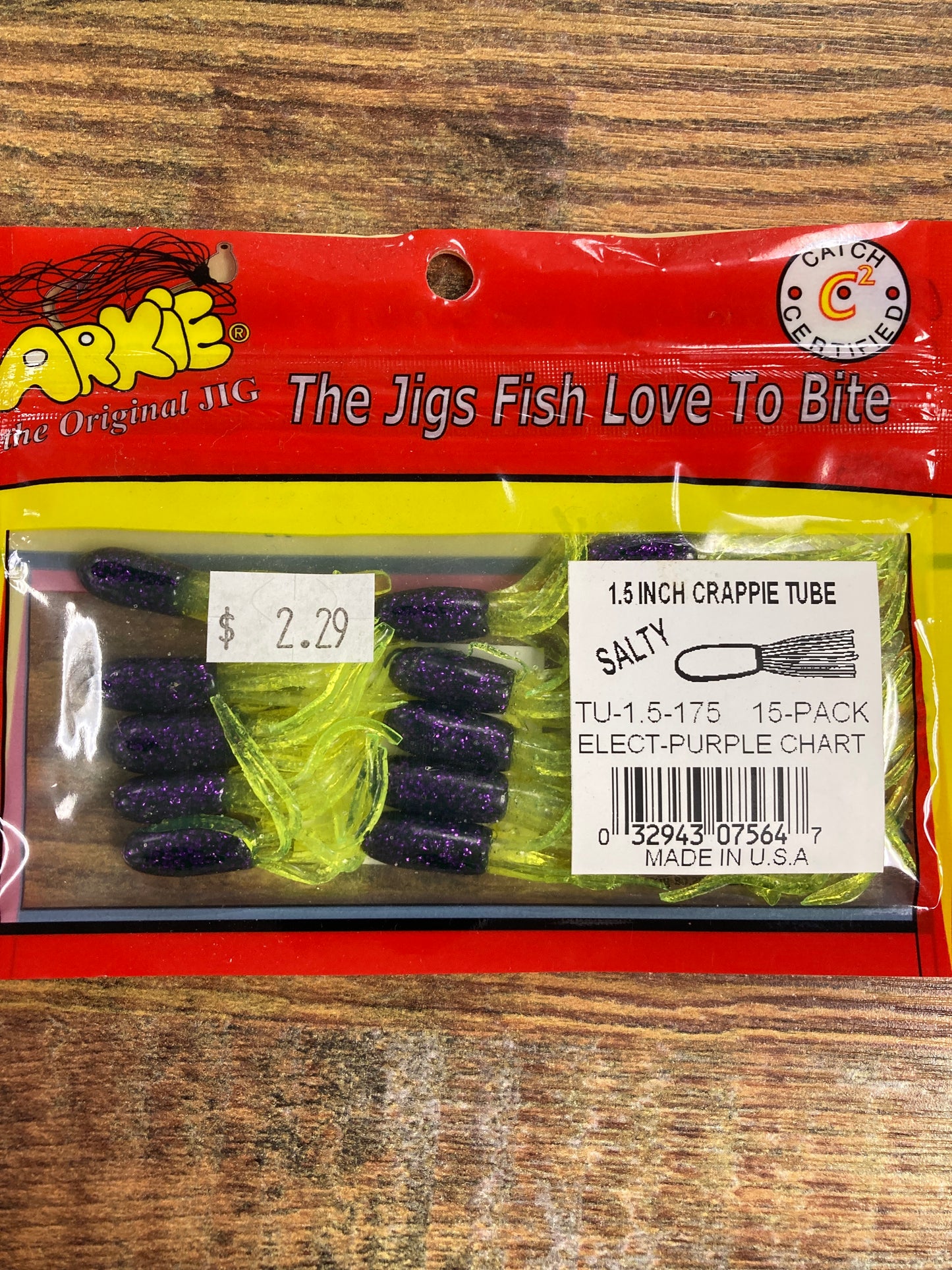 Arkie Crappie Tube 1.5” Electric Purple Charteuse