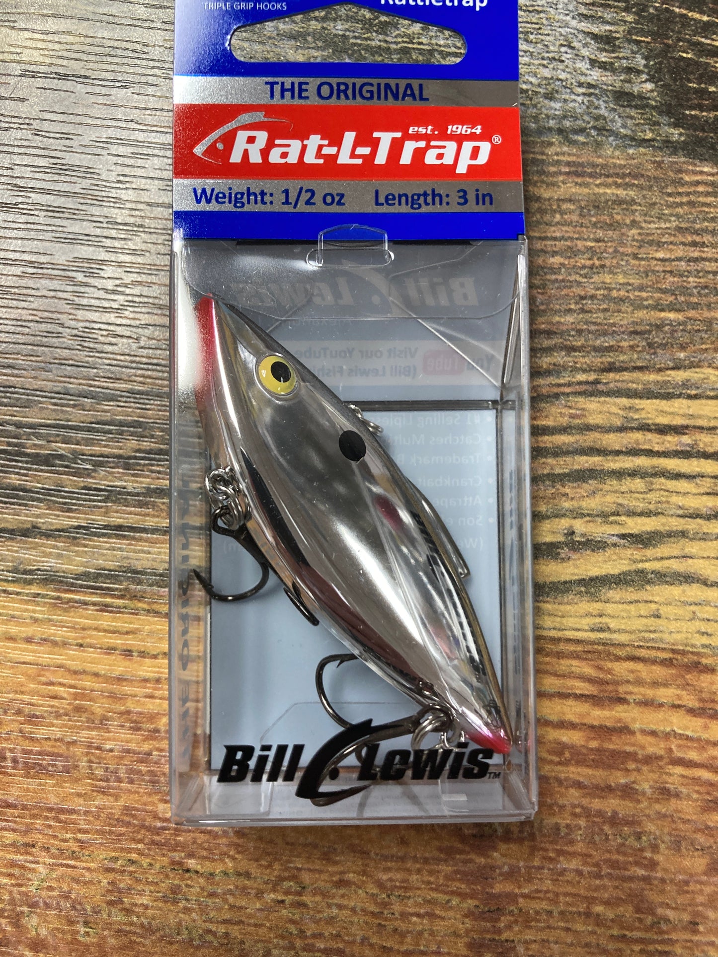Bill Lewis Rat-L-Trap 1/2 oz. Chrome Black Back