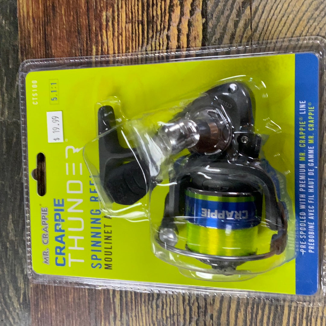 best spinning reel for crappie fishing under 50 Mr Crappie Thunder Spinning Reel