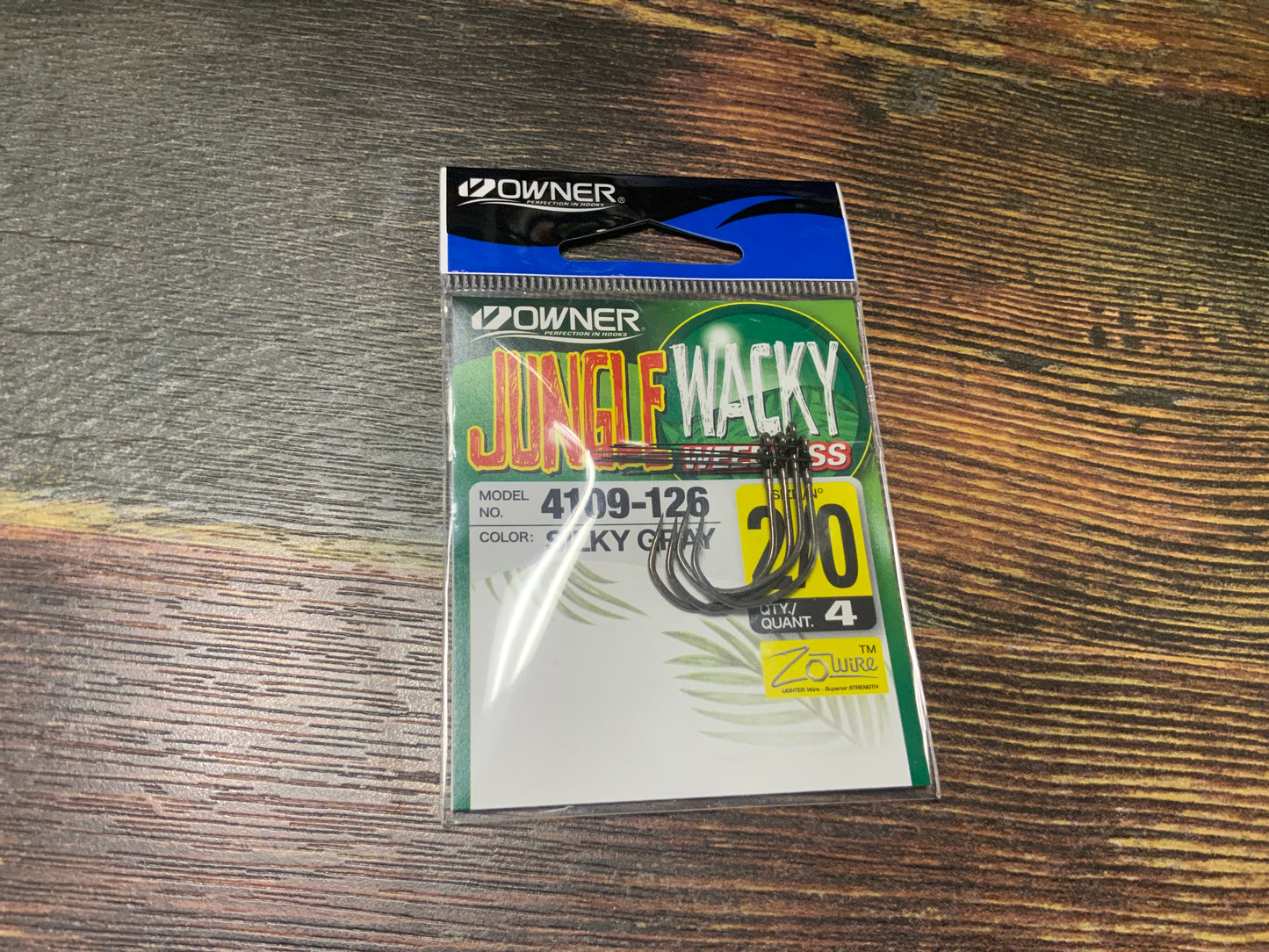 Owner Jungle Wacky Weedless 2/0 Silky Gray