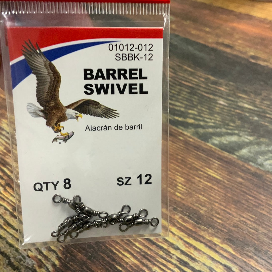 Eagle Claw Black Barrell Swivel Size 12 Black
