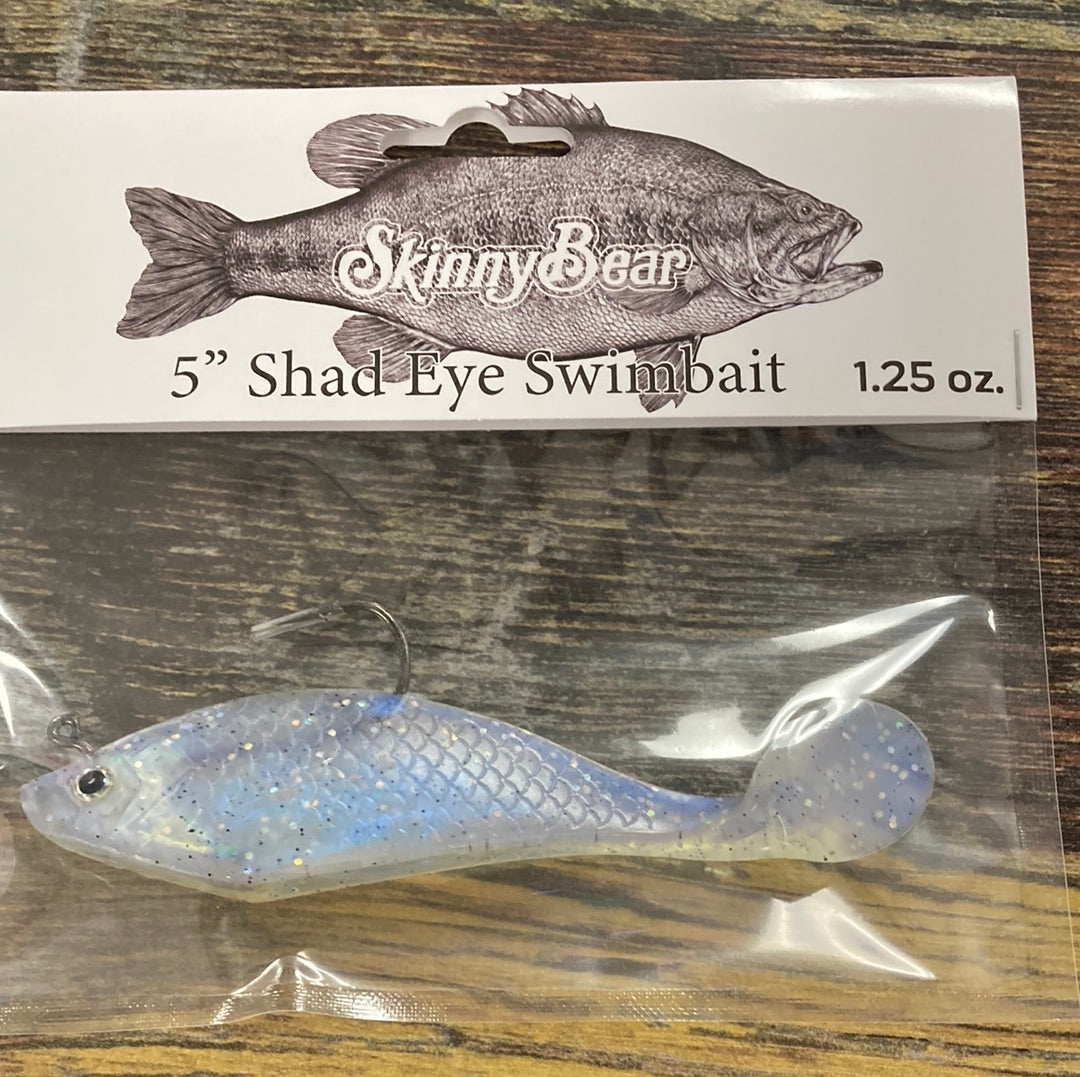 Skinny Bear Swimbait 1.25oz. 5” Shad Eye Phantom Shad