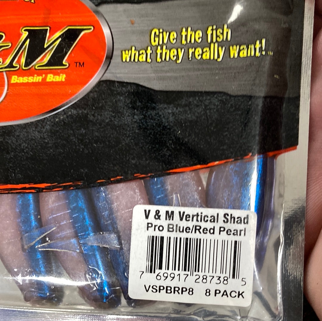 V&M Vertical Shad Pro blue Red pearl