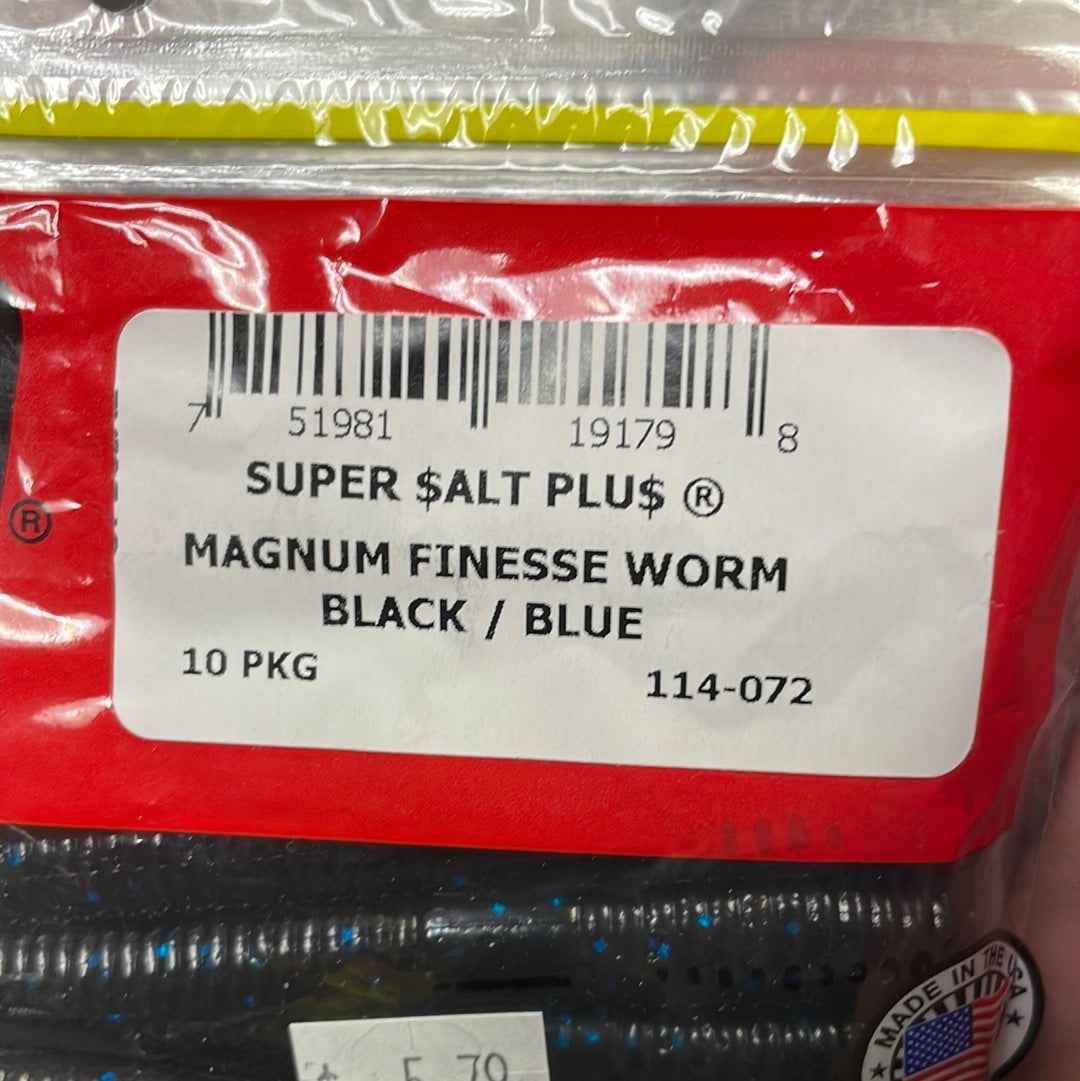 Zoom Mag Finesse Worm - Black/Blue