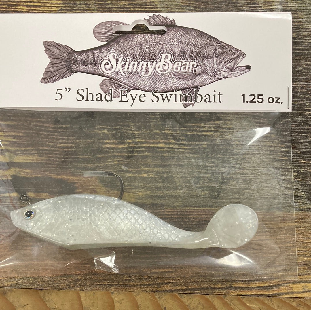 Skinny Bear Swimbait 1.25oz. 5" Pearl White