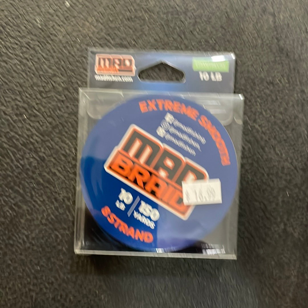 Mad Braid Chartreuse 10 lb 150 Yards