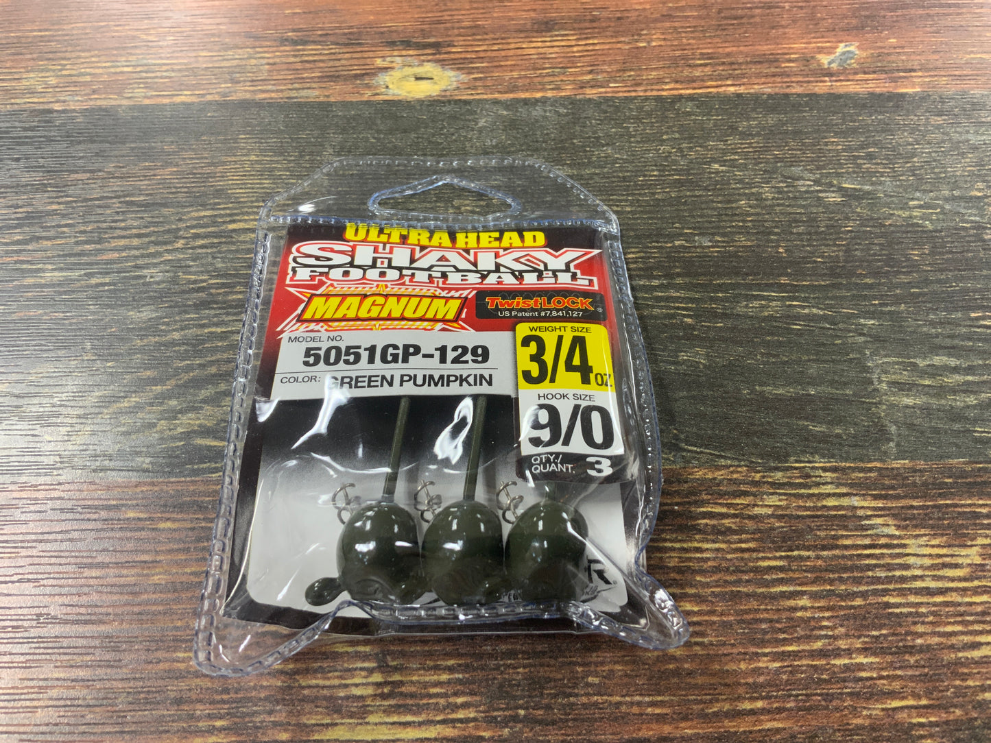 Owner Mag Shaky Football Head 3/4 oz. 9/0 Green Pumpkin