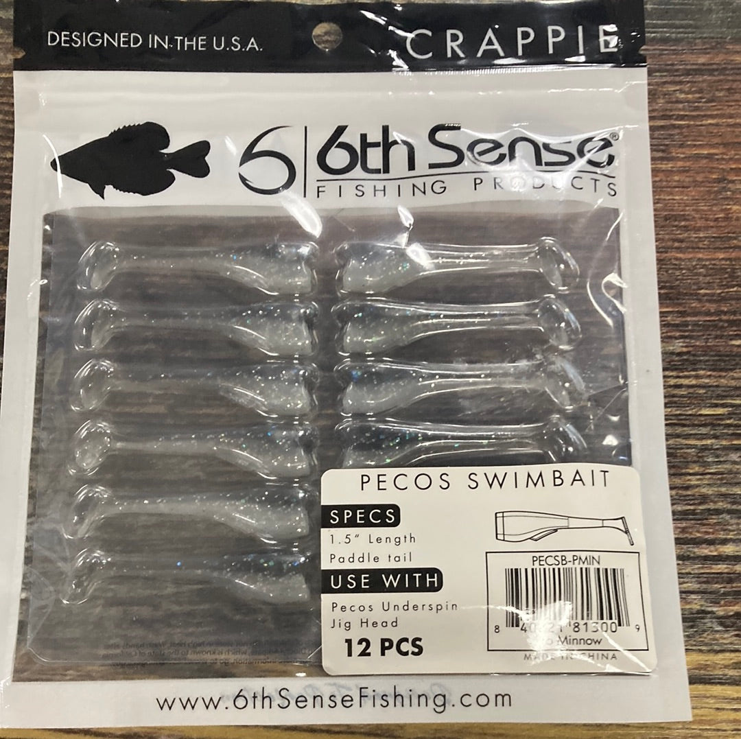 6th Sense Pecos Swimbait Paddle Tail 1.5" Pro Minnow