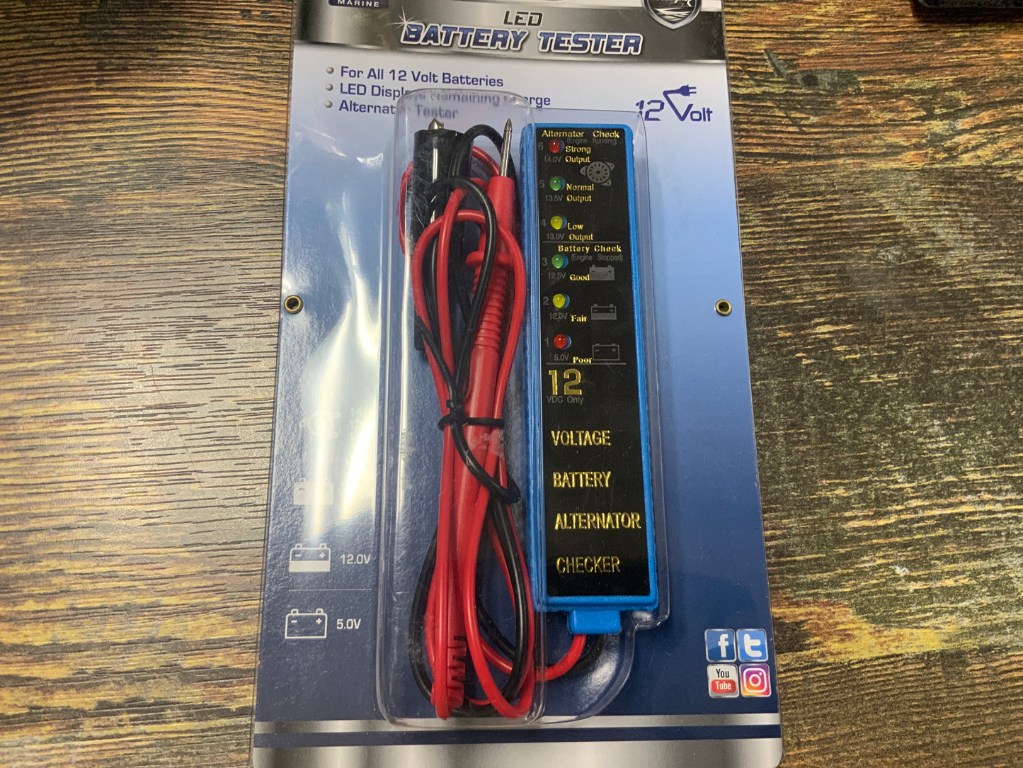 TH Marine LED 12V Battery Tester
