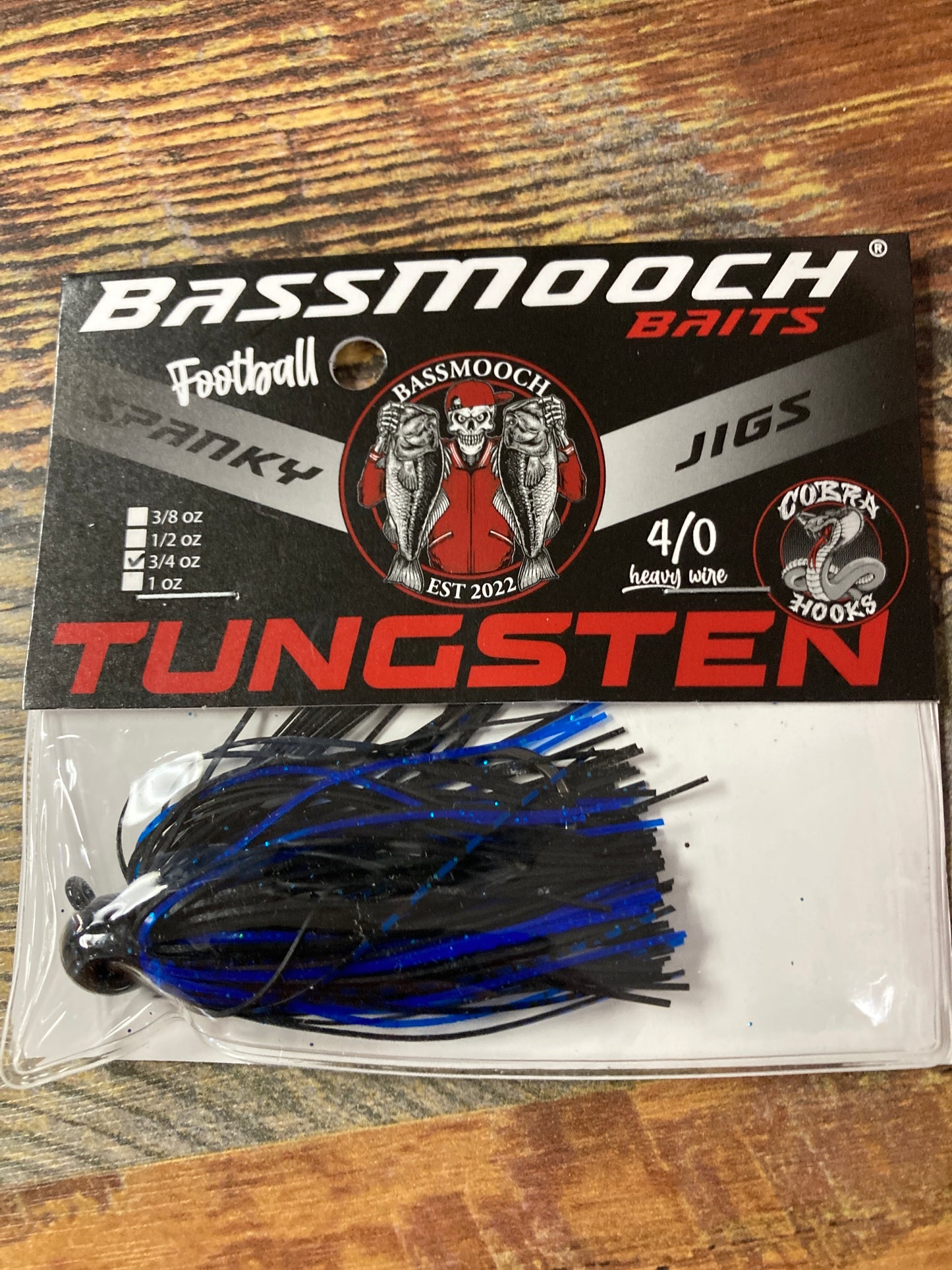 Bassmooch Football Jigs 3/4 oz Black N Blue
