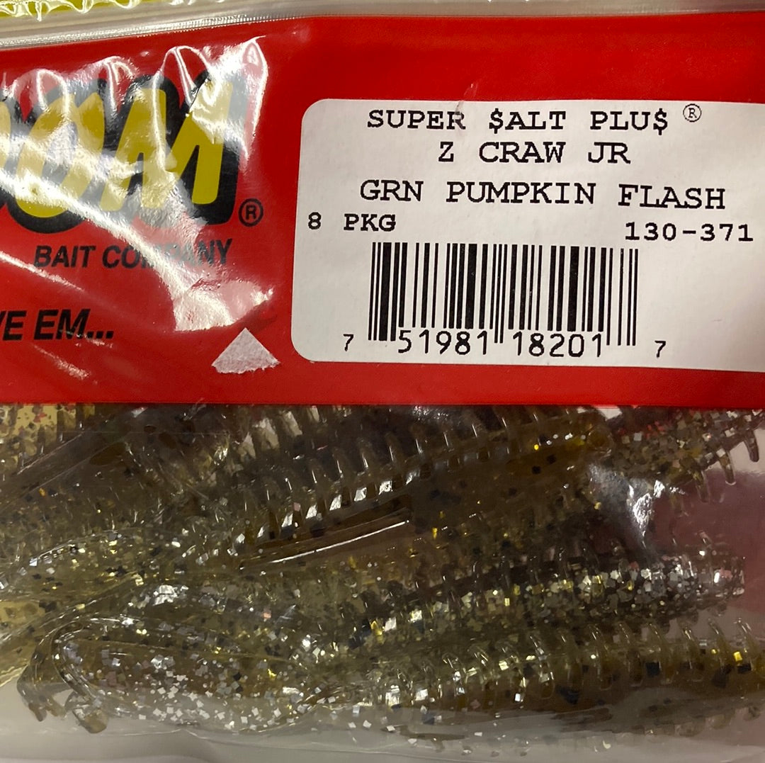 Zoom Z Craw Jr. - Green Pumpkin Flash