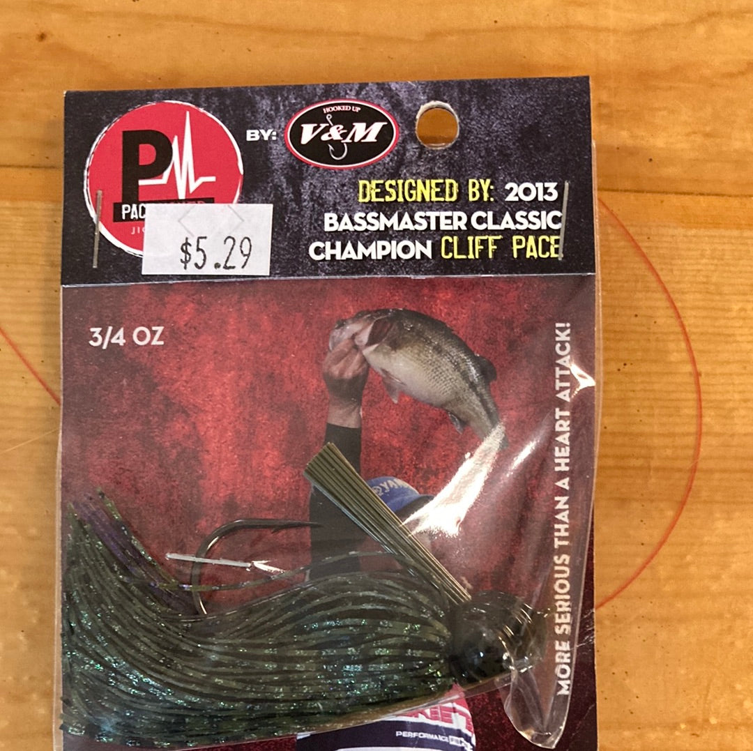 V&M Flatline Football Jig 3/4 oz. Sprayed Grass