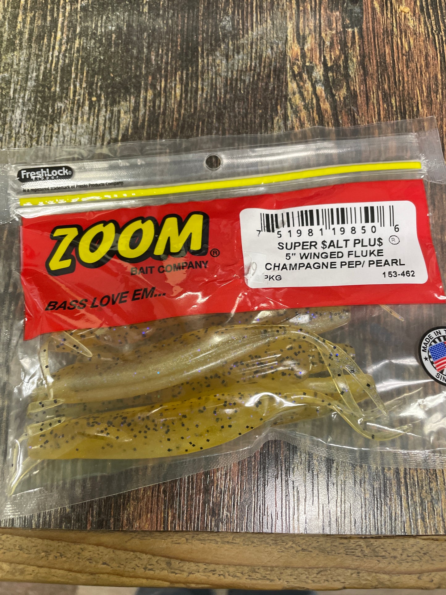Zoom Winged Fluke 5" Champagne Pepper Pearl