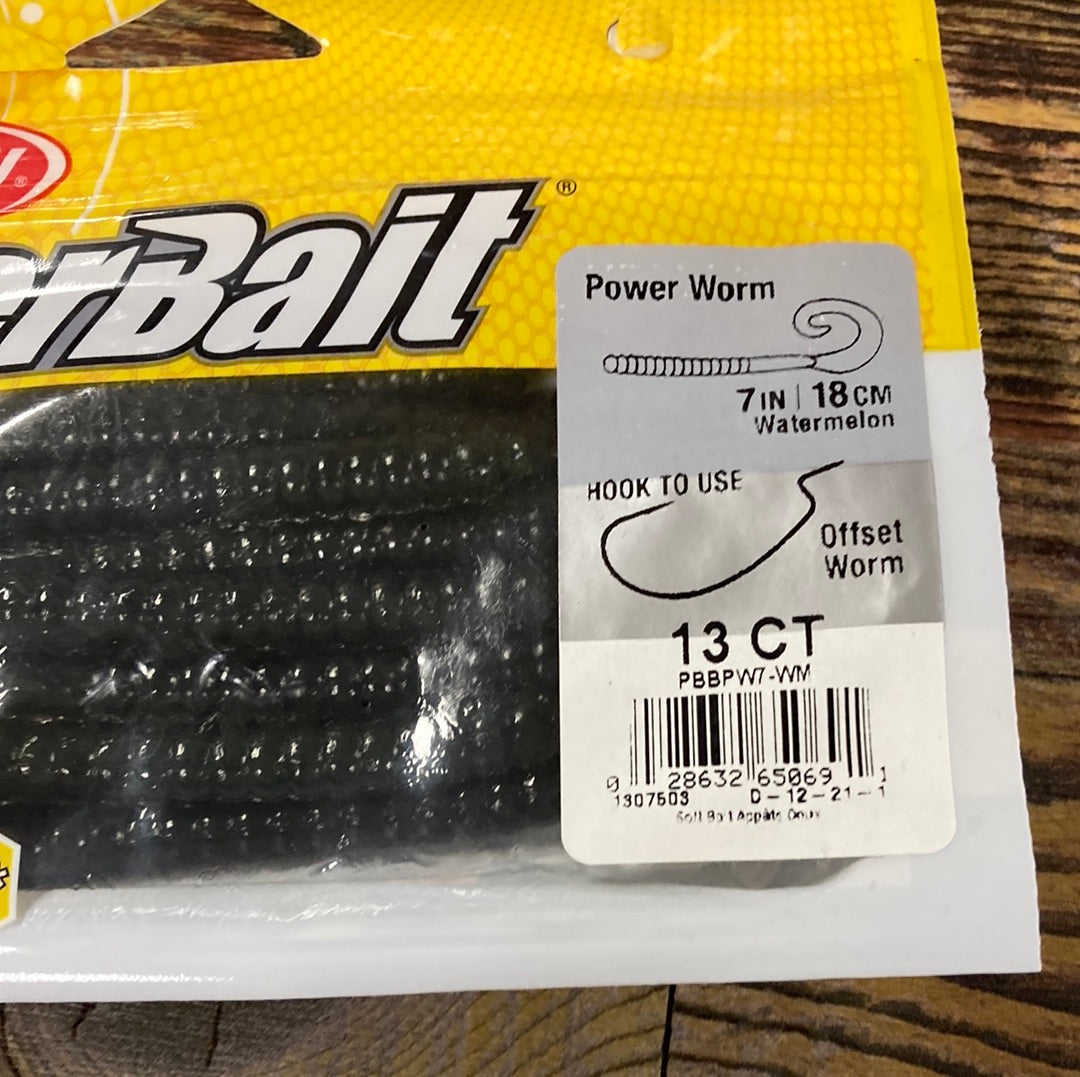 Berkley 7” Power Worm Watermelon