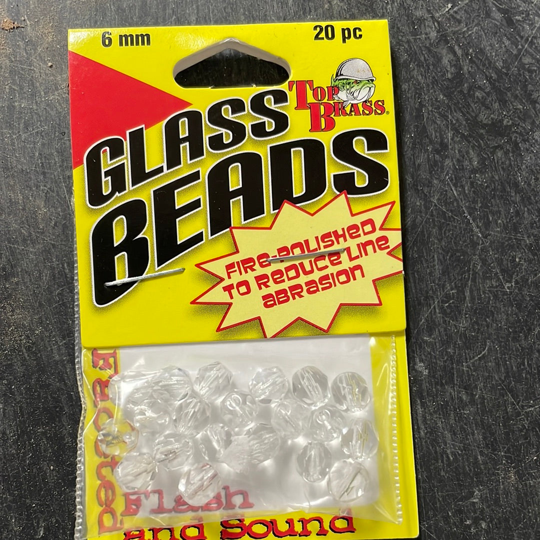 Top Brass Glass Beads 6mm Crystal