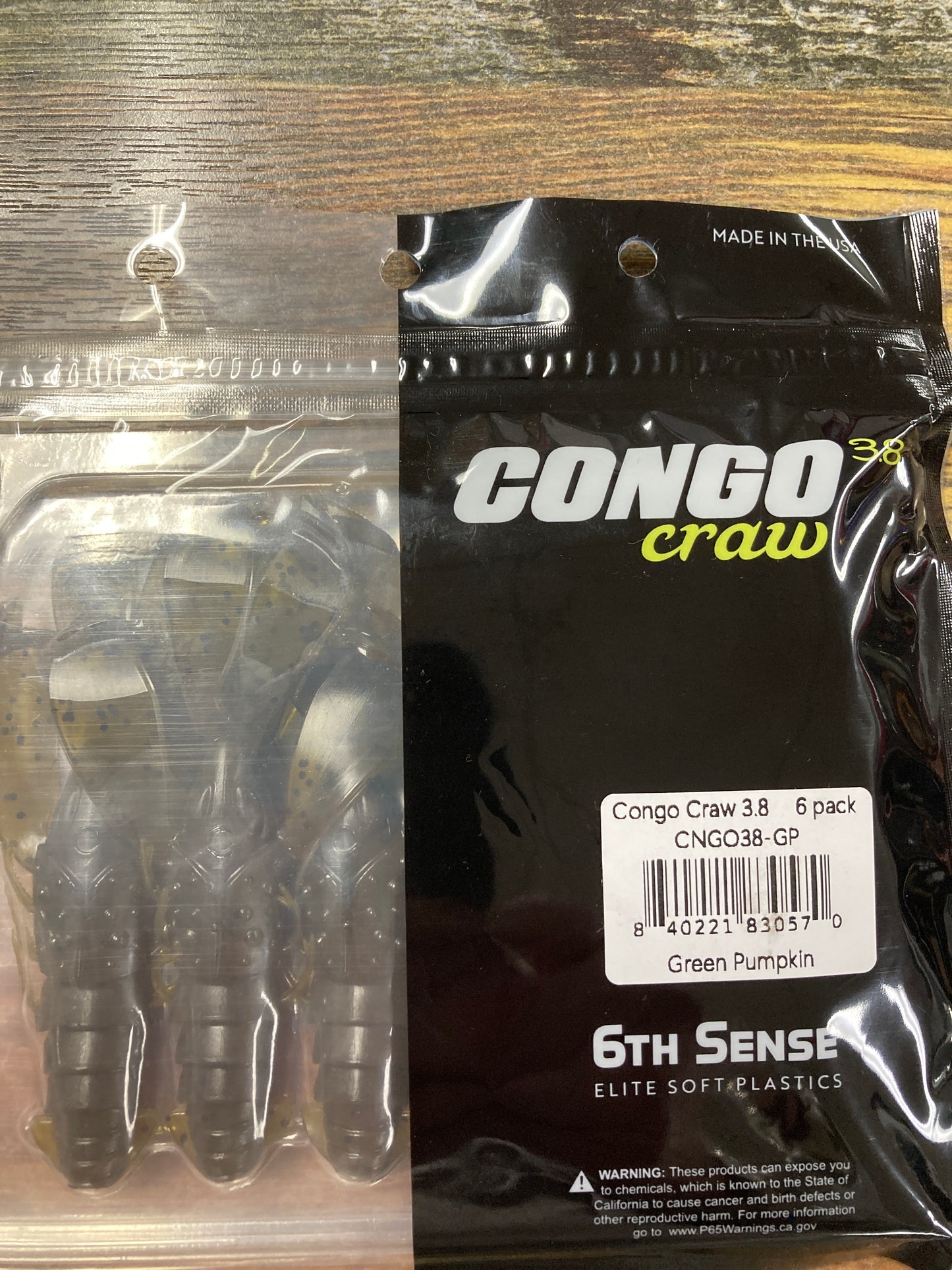 6th Sense Congo Craw 3.8” Green Pumpkin