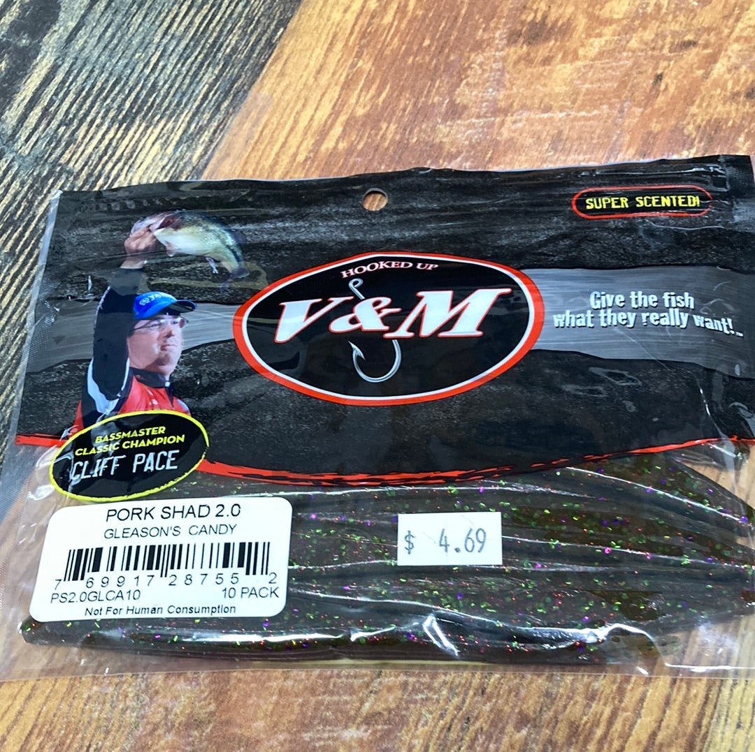 V&M Pork Shad 2.0 V&M Candy