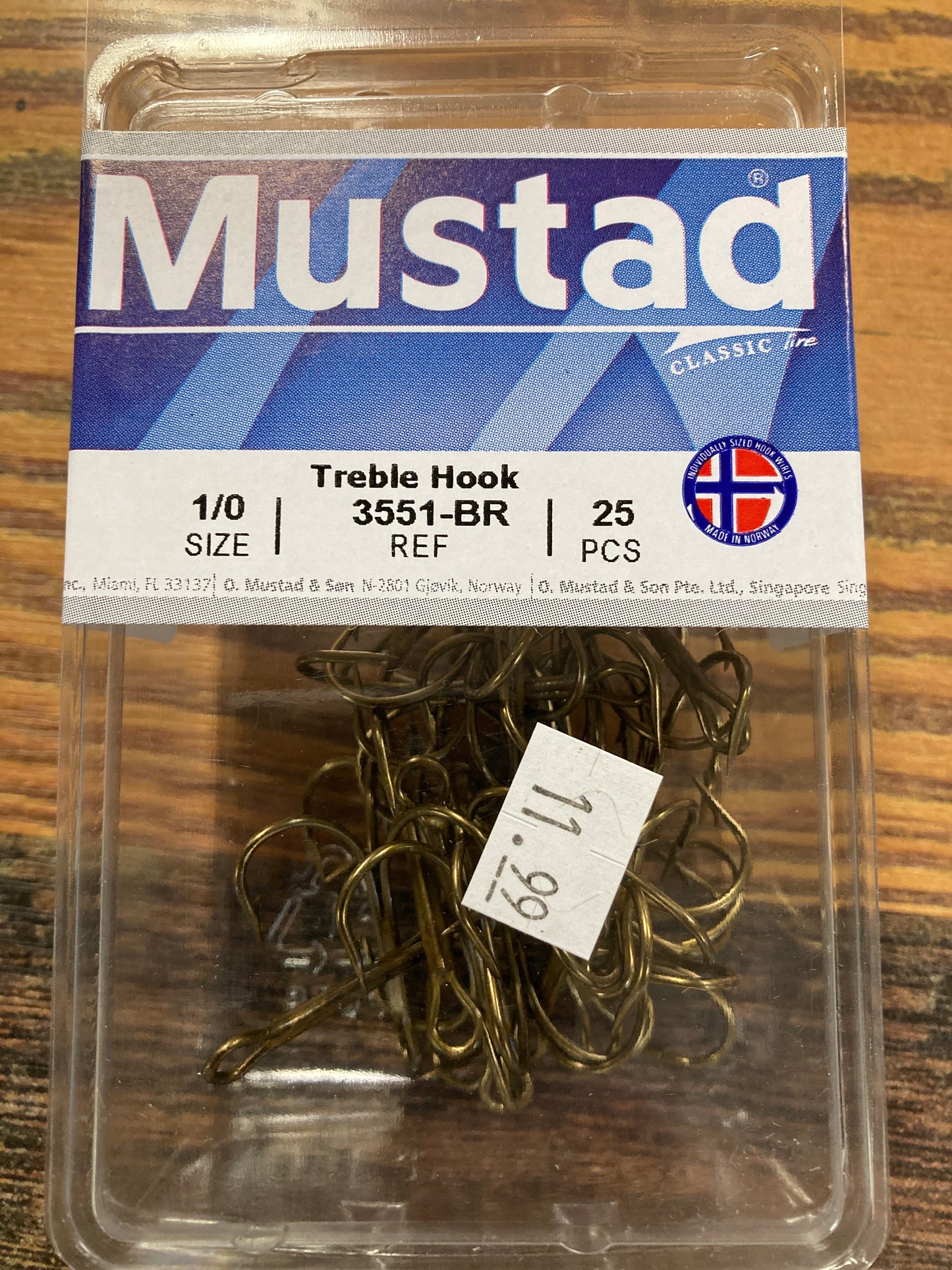 Mustad Classic Treble Hook 1/0