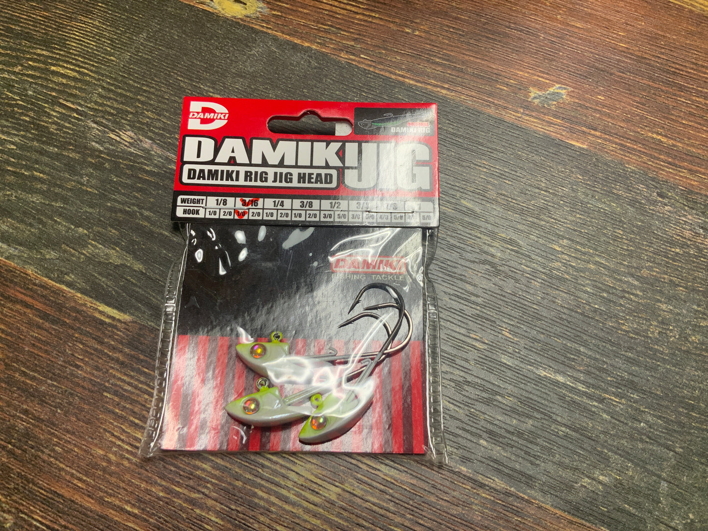 Damiki Rig Jig Head 3/16 oz. 1/0 Chartreuse