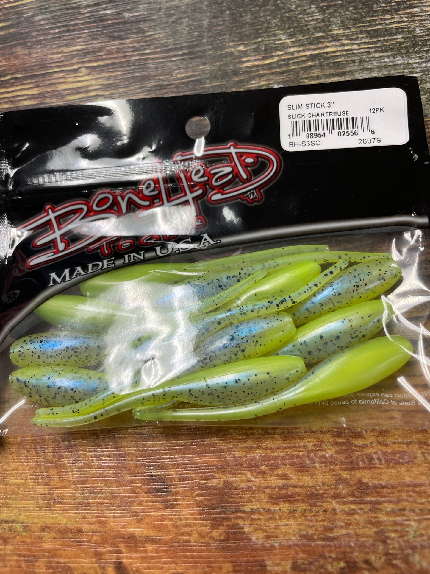 Bonehead Slim Stick 3” Slick Chartreuse