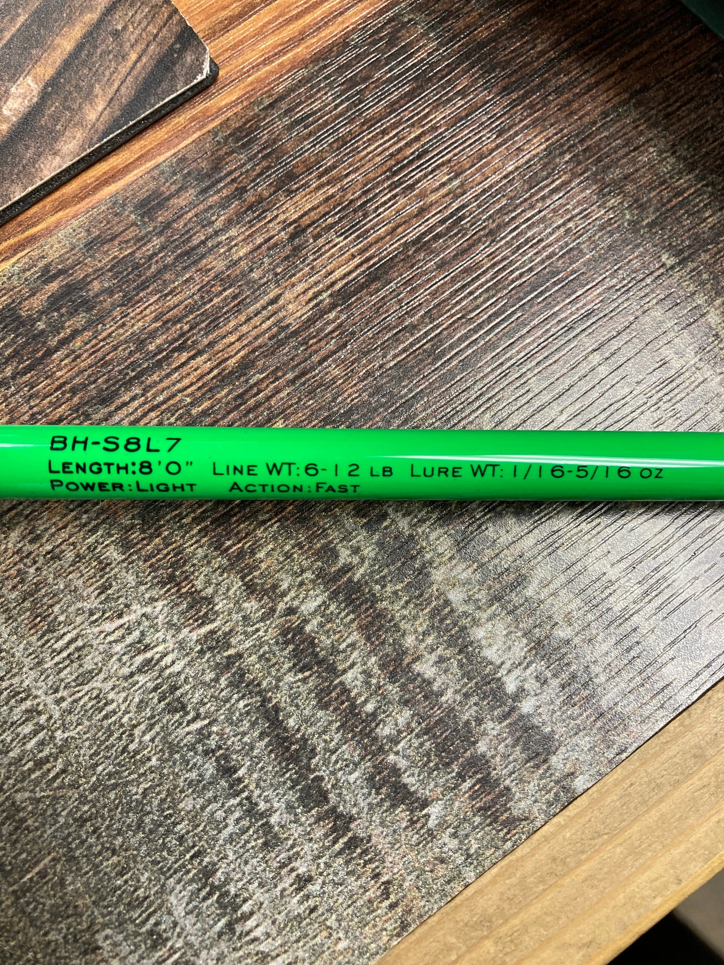 Bone Head Carbon Fiber 2pc Spin Rod Light Duty Green