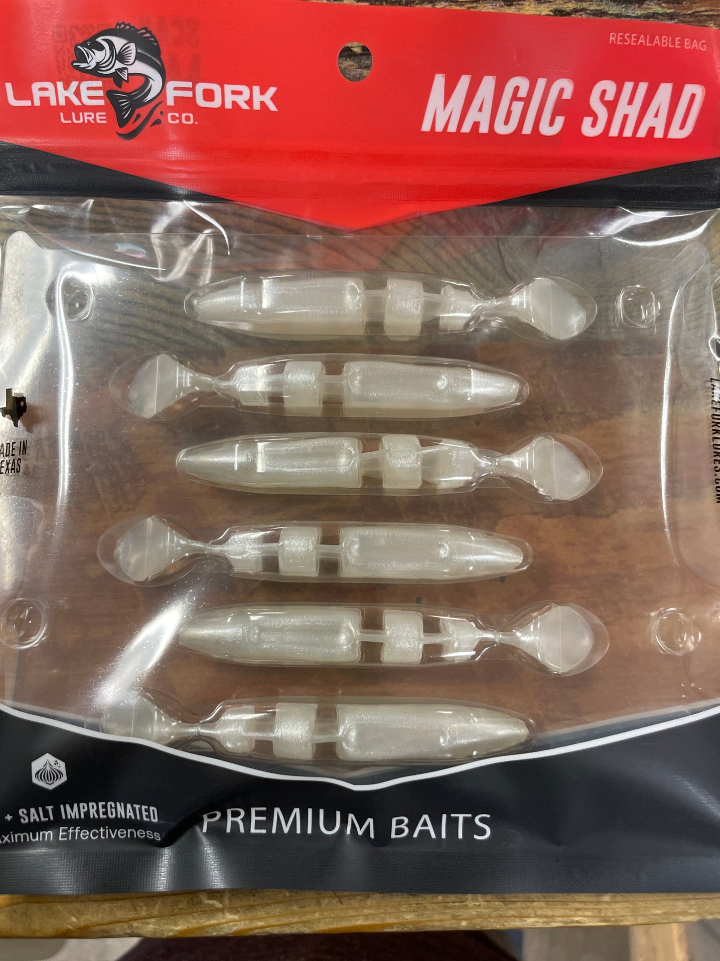Lake Fork Lures Magic Shad 3.5” 6 Count Pearl