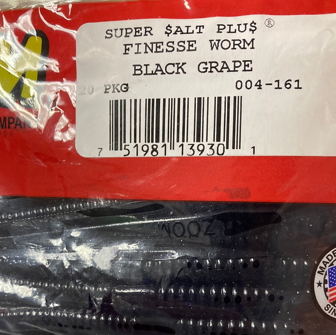 Zoom Finesse Worm - Black Grape