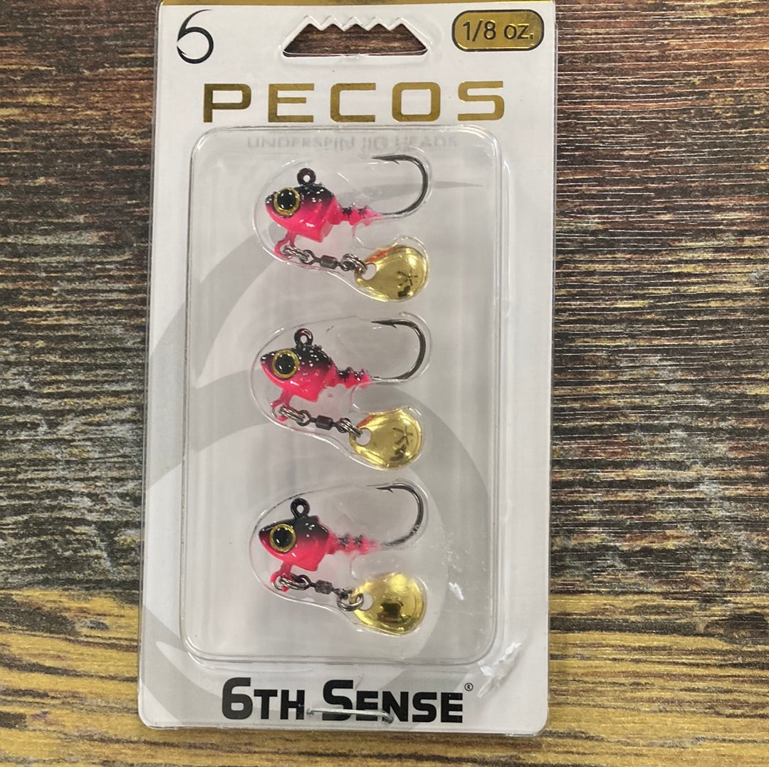 6th Sense Pecos Jig Heads 1/8 oz. Black Rose