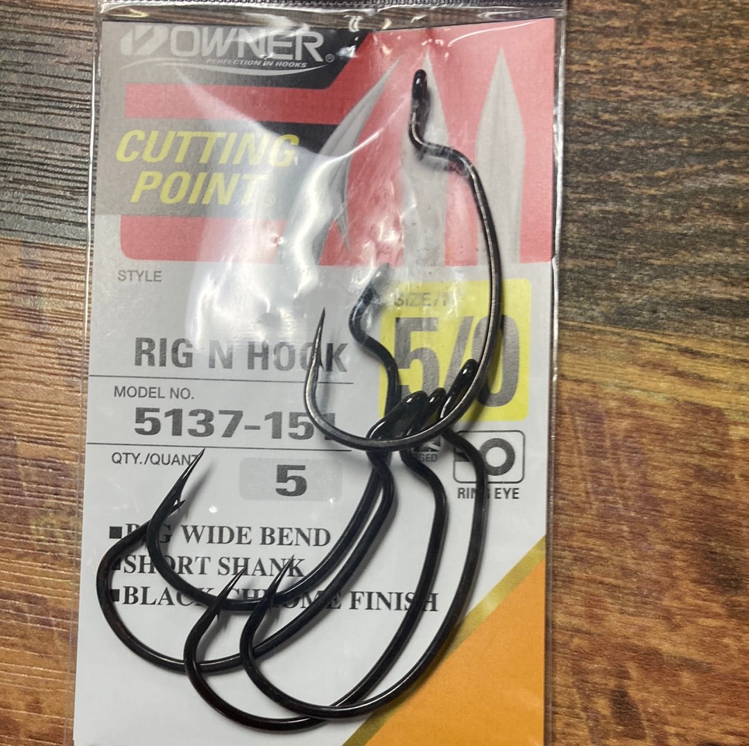Owner Rig N Hook 5/0 Chrome Black