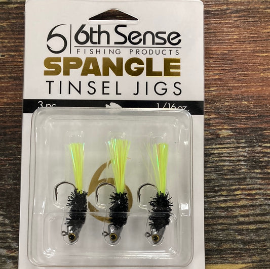 6th sense Spangle jigs 1/16 oz Black Neon