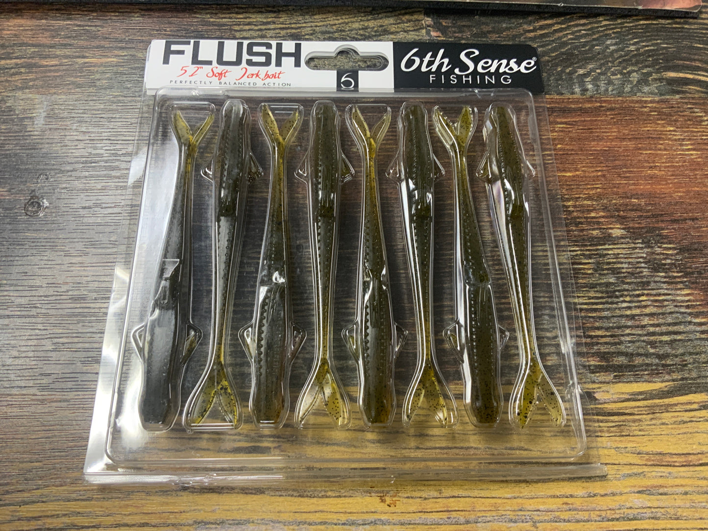 6th Sense Flush Jerkbait 5.2" Green Pumpkin Pro