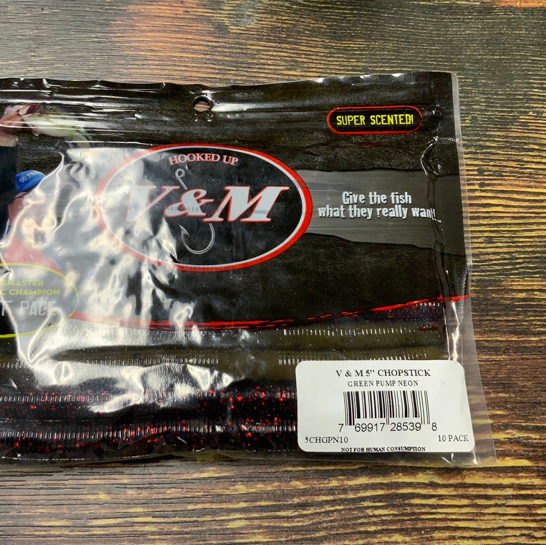 V&M Chopstick 5" Green Pumpkin Neon
