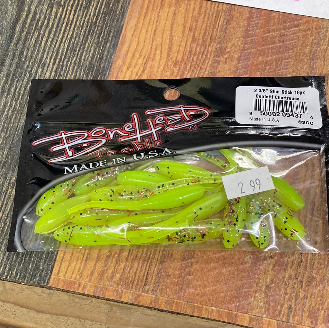 Bone Head Slim Stick 2-3/8" Confetti Chartreuse