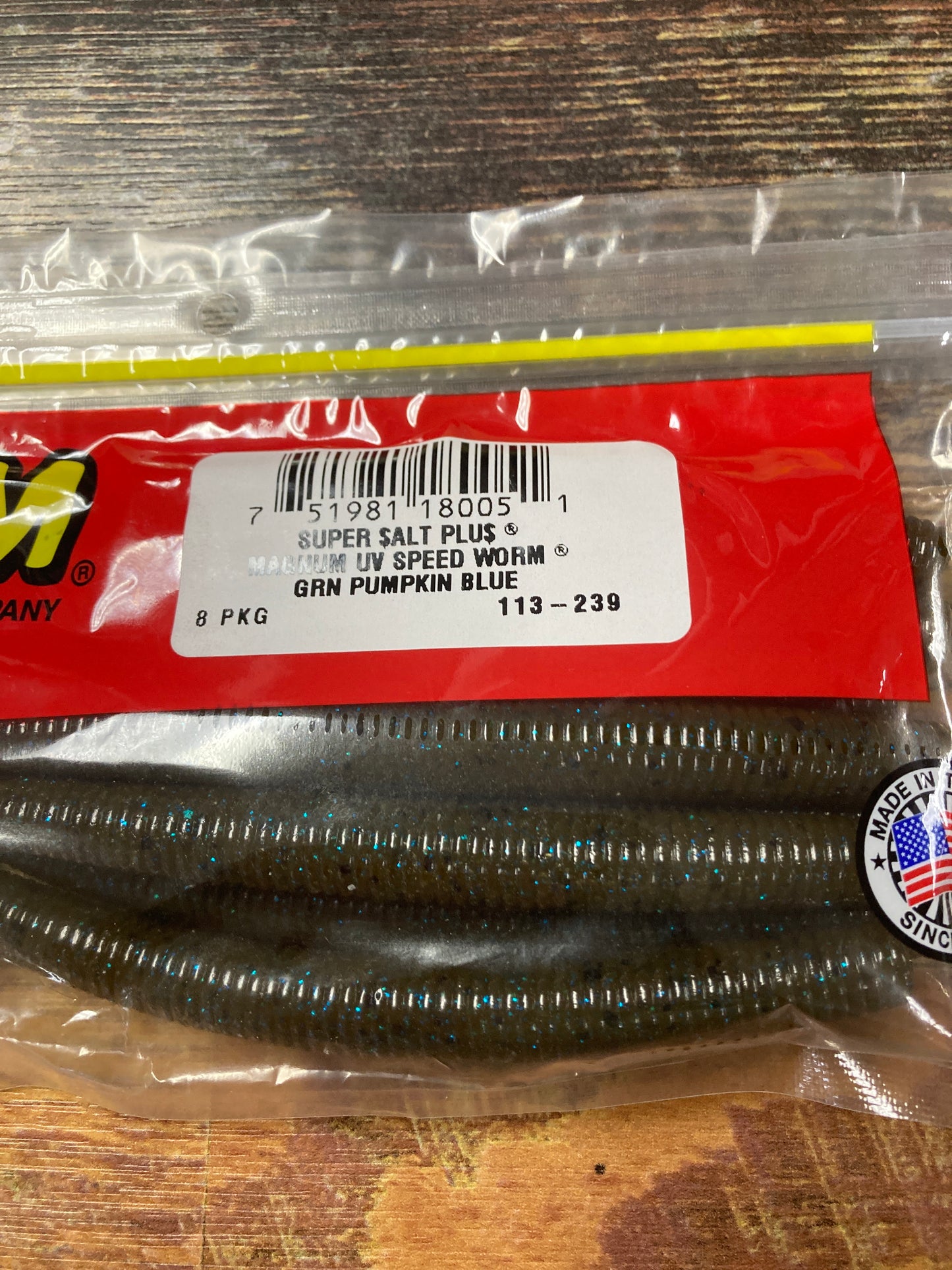 ZOOM MAG UV SPEED WORM 7” GREEN PUMPKIN BLUE