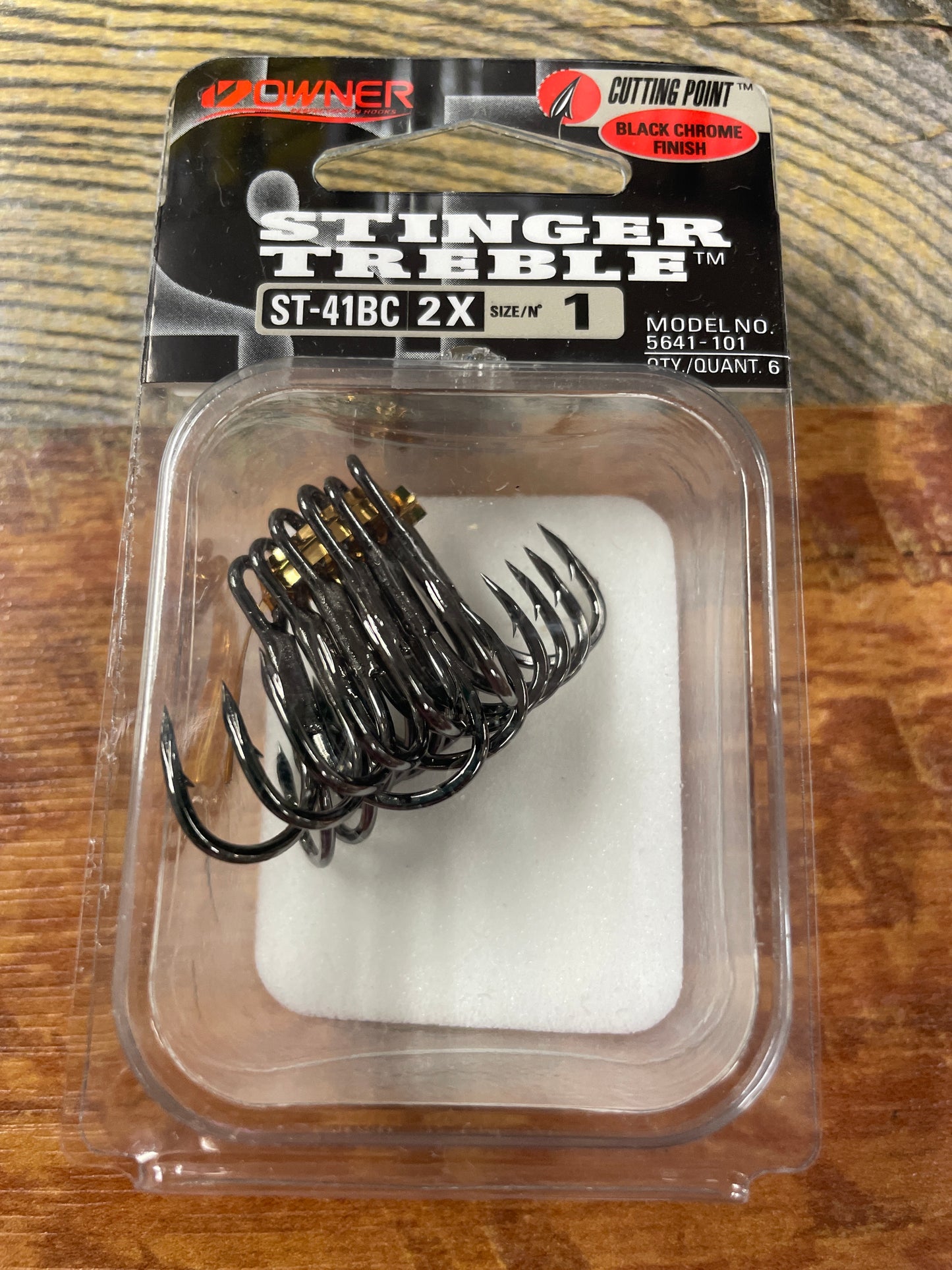 Owner Stinger Treble Size 1 Black Chrome Finish
