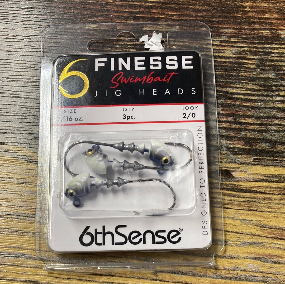 6th Sense Finesse Jig Heads 3/16 oz. 2/0 Baby Shad