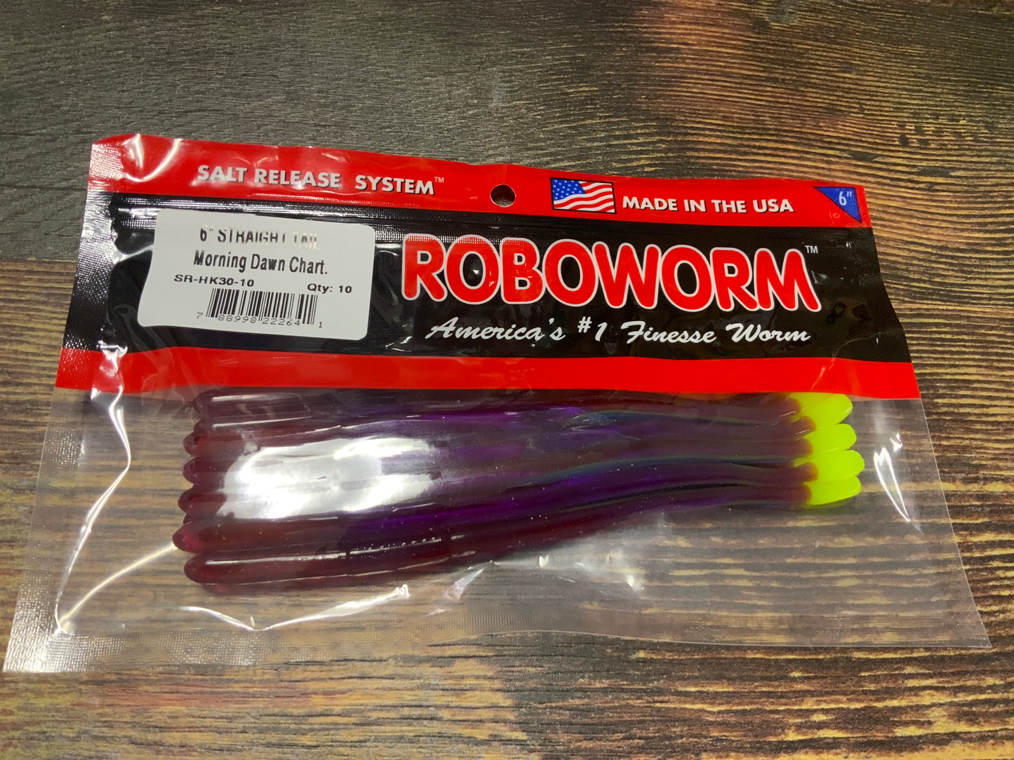 Roboworm Straight Tail 6” Morning Dawn Chartreuse
