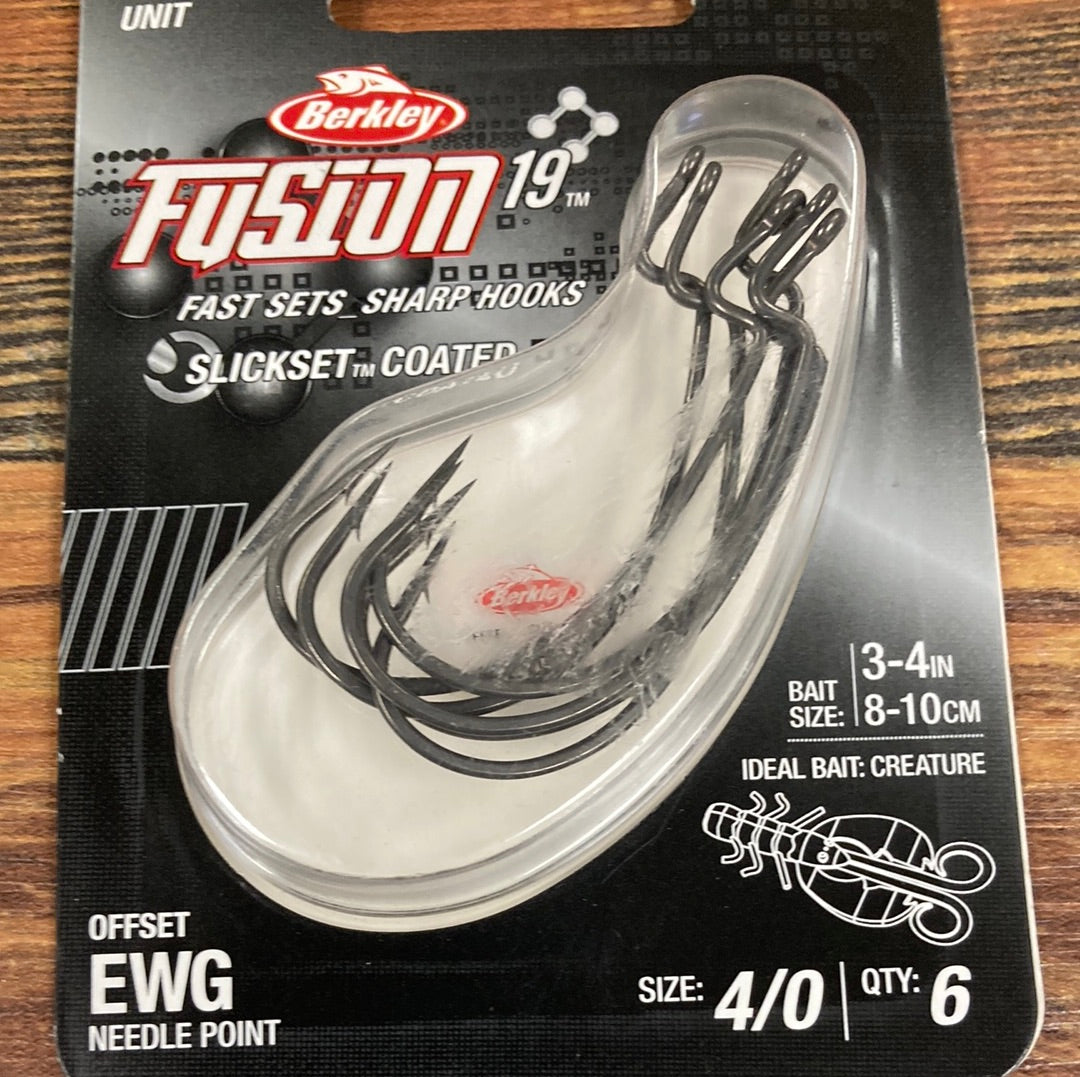 berkley fusion19 hooks weighted ewg Berkley Fusion Offset EWG Hooks 4/0